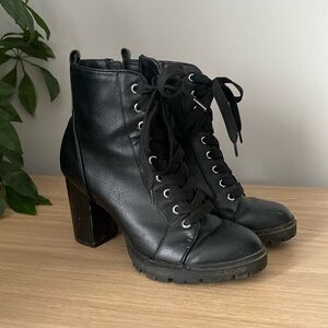 Black lace up boots